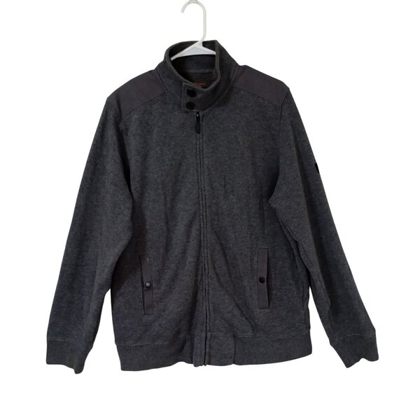 Ben Sherman Heritage Sweaters Charcoal Gray Zip Up Men Warm Layer Coat Sz L - Picture 1 of 11